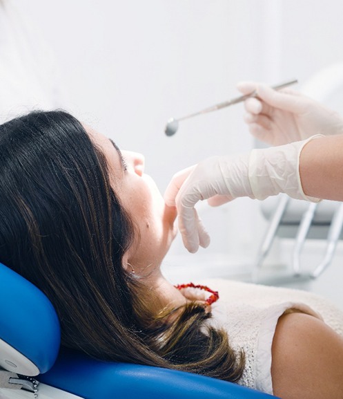 Dental patient undergoing a checkup