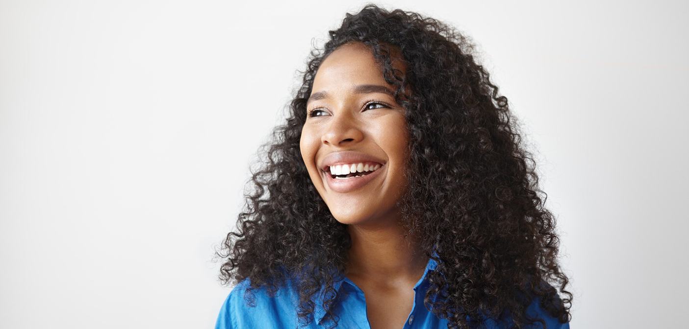 Portrait of smiling woman with beautiful teeth