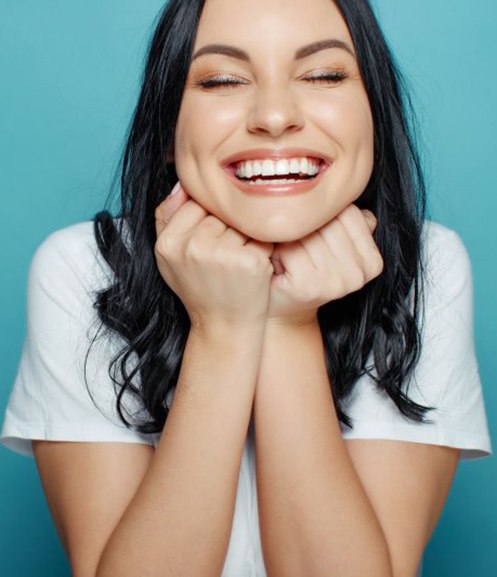 Lady smiles radiantly