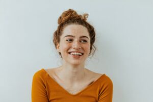 Woman with a white smile