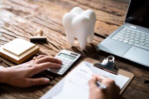 Person budgeting for the cost of dental care 